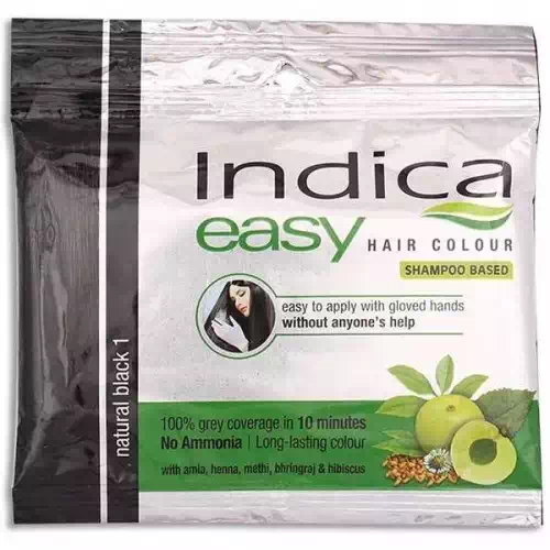 INDICA EASY HAIR COLOUR SHAMPOO NATURAL BLACK 1 25 ml