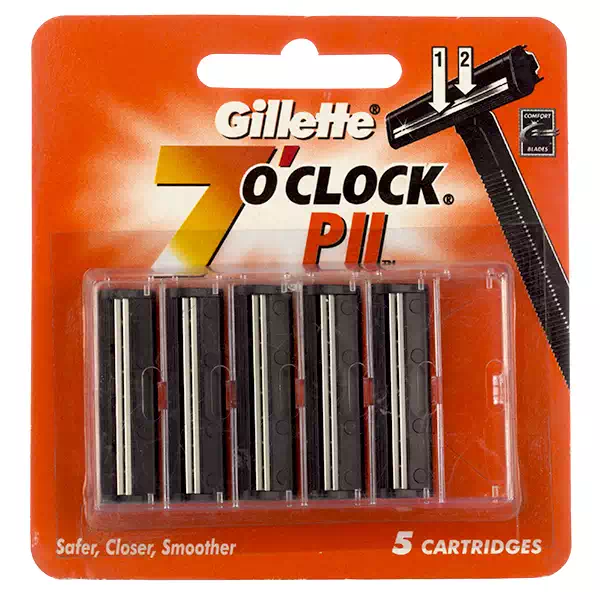 GILLETTE 7 O`CLOCK PII (CARTRIDGES) 5 Nos