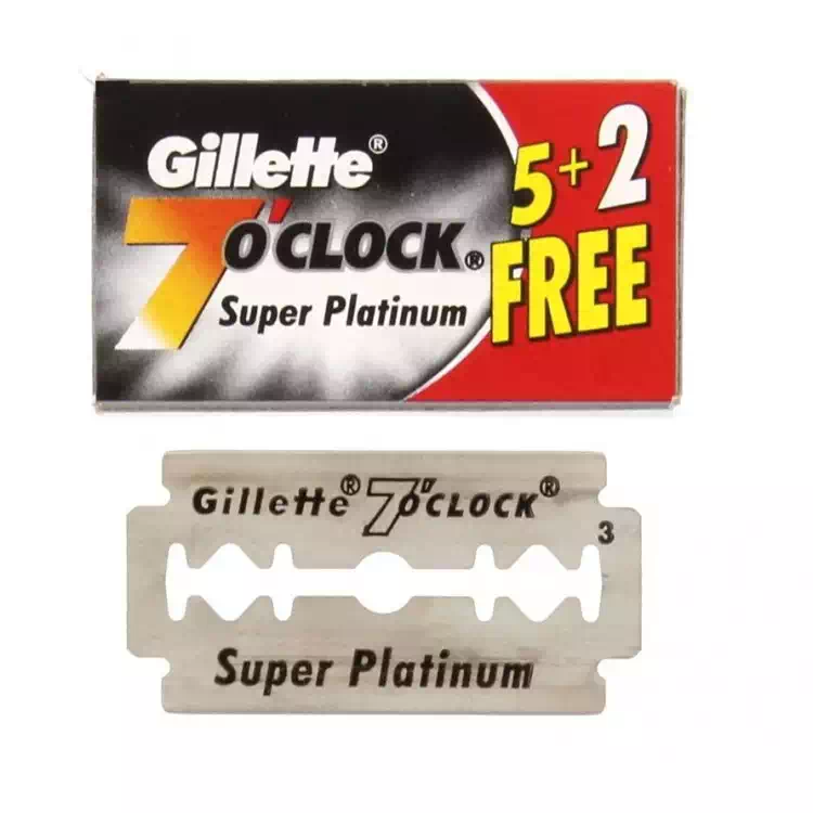 GILLETTE 7 O CLOCK SUPER PLATINUM 5+2 BLADE 7 Nos