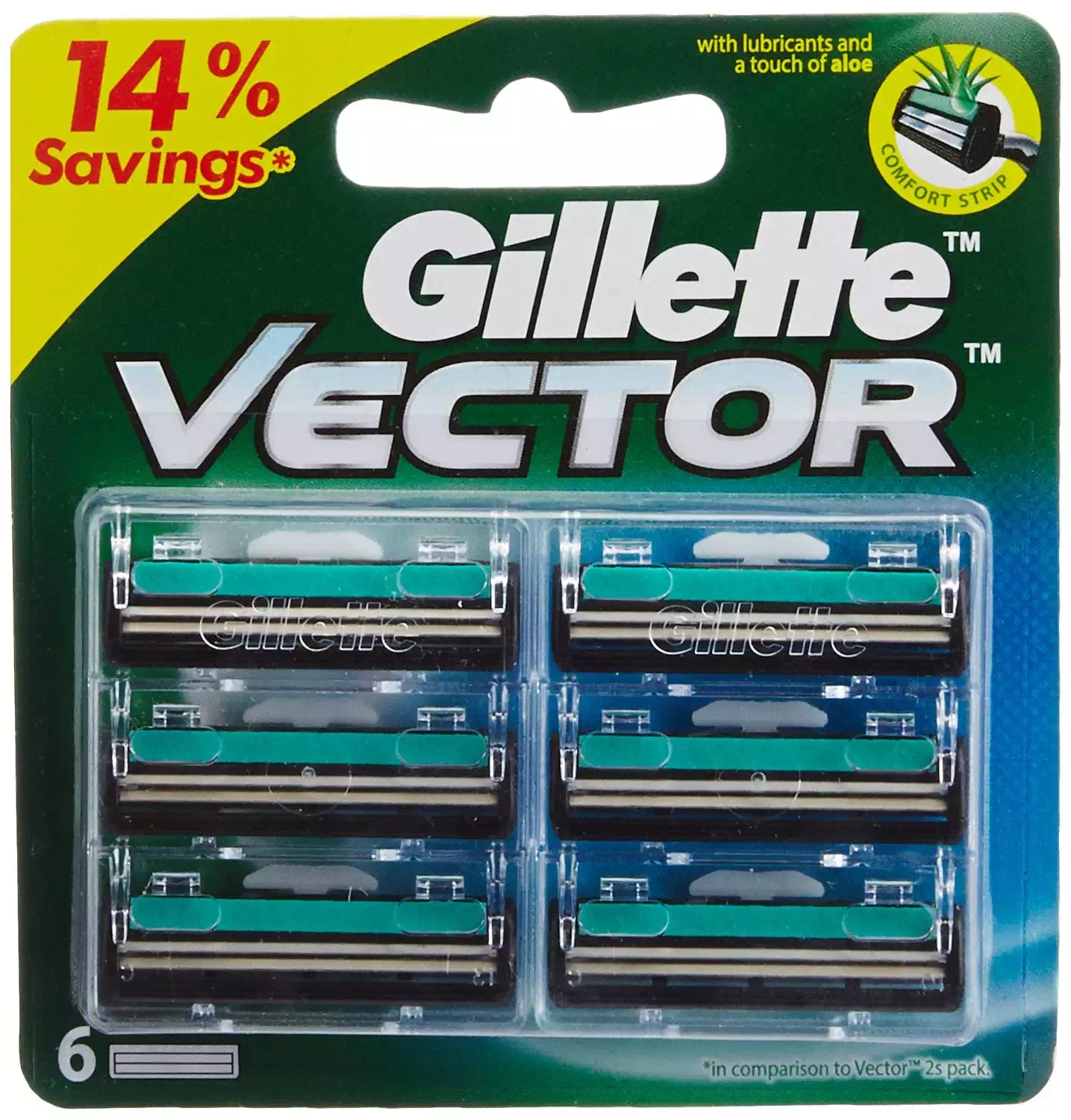 GILLETTE VECTOR PLUS (CARTRIDGES) 6 Nos