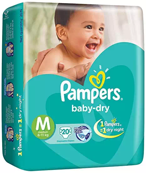 PAMPERS BABY DRY MEDIUM 20 Nos