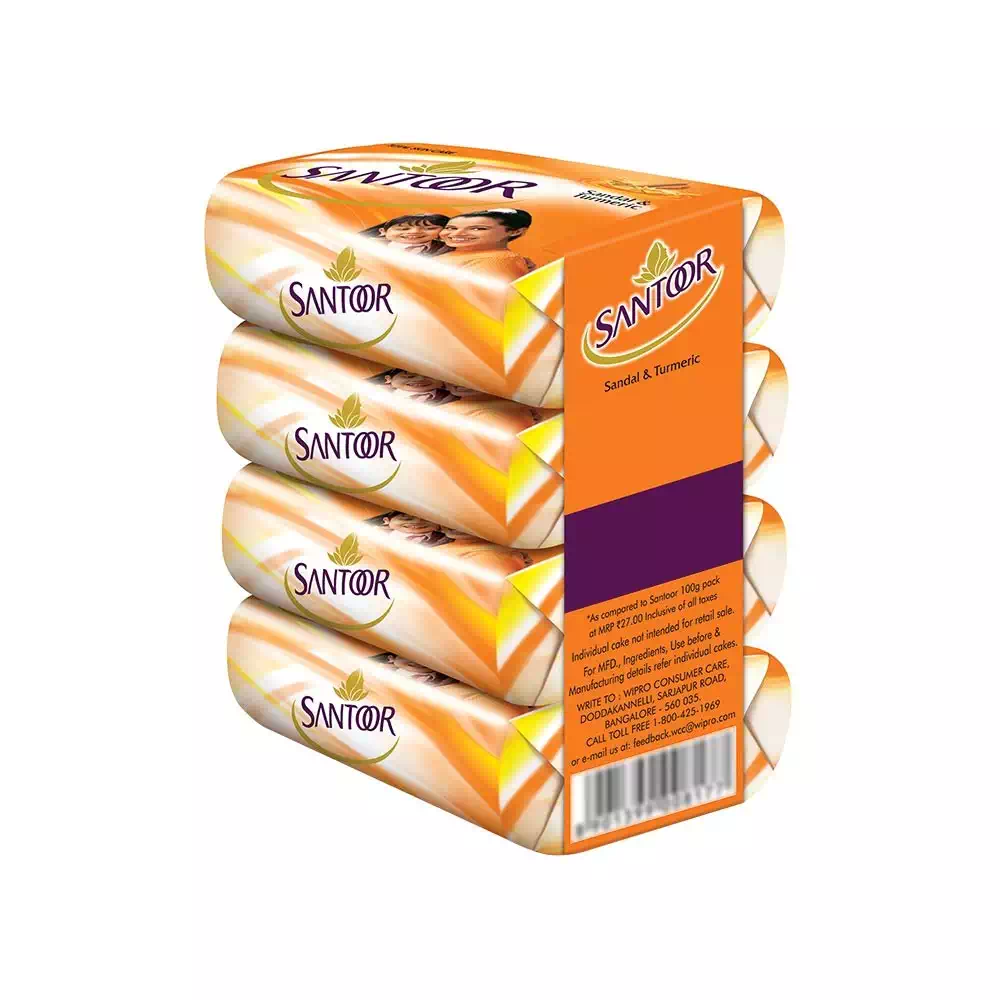 SANTOOR SANDAL TURMERIC SOAP 4x125GM SET PACK 125 gm