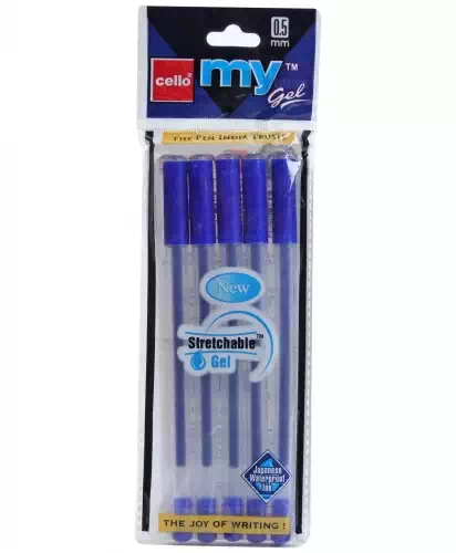 CELLO MY GEL PEN BLUE PACK OF 5 5 Nos