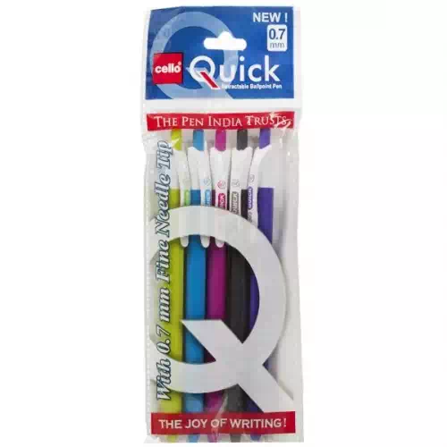 CELLO QUICK BALLPOINT PEN BLUE PACK OF 5 5 Nos