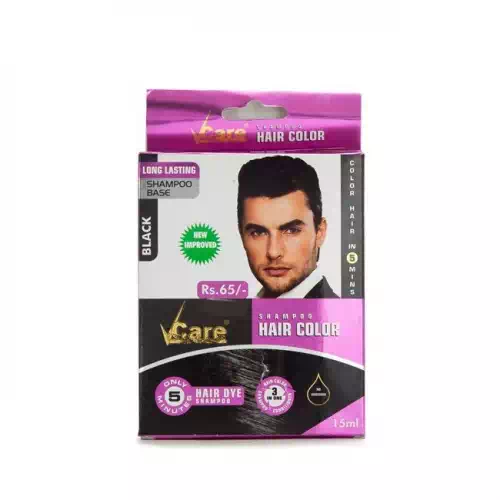 VCARE HAIR COLOUR SHAMPOO MEN (BLACK) 15 ml