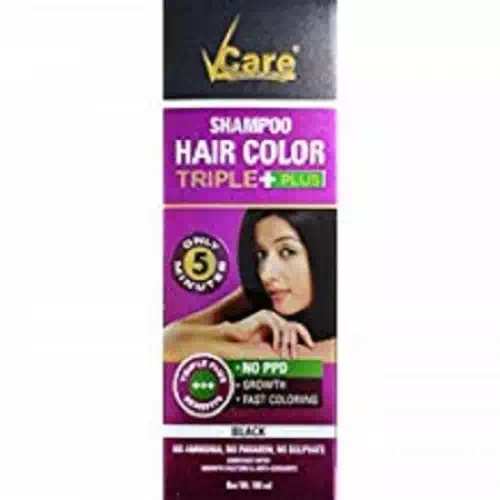 VCARE HAIR COLOR SHAMPOO(BLACK) 180 ml