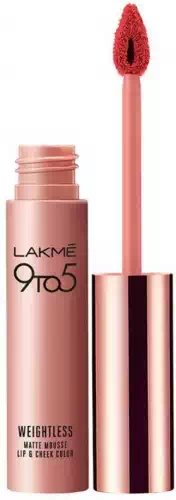 LAKME 9 TO 5 WEIGHTLESS MATTE MOUSSE LIP AND CHEEK COLOR BLUSH VELVET 9 gm