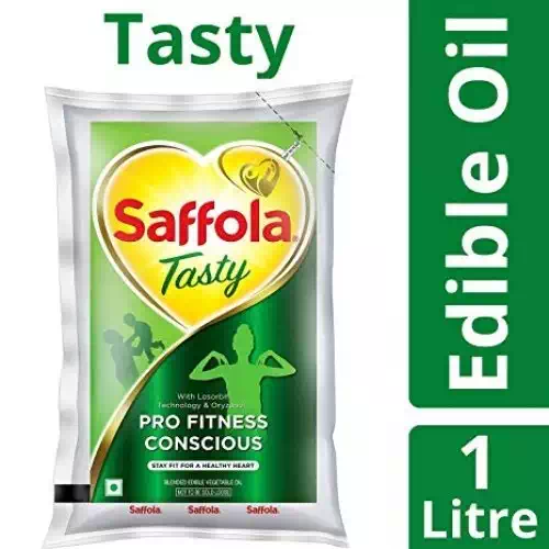 SAFFOLA TASTY EDIBLE OIL POUCH (GREEN) 1 l