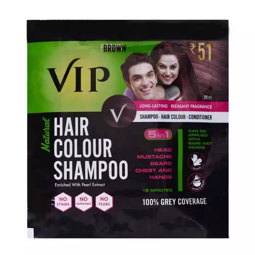 VIP HAIR COLOUR SHAMPOO (BROWN) 20 ml