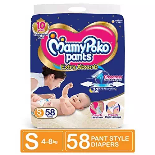 MAMY POKO PANTS NEW EXTRA ABSORB SMALL	 58 Nos