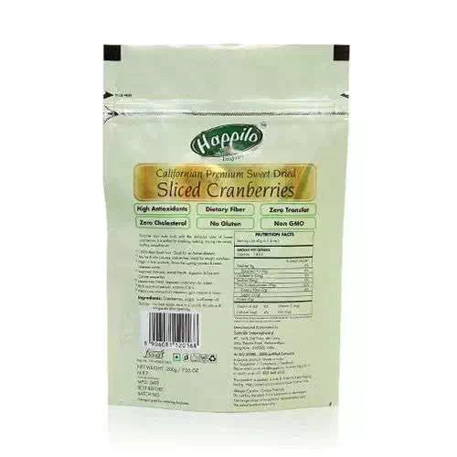 HAPPILO PREMIUM SLICED CRANBERRIES 200 gm