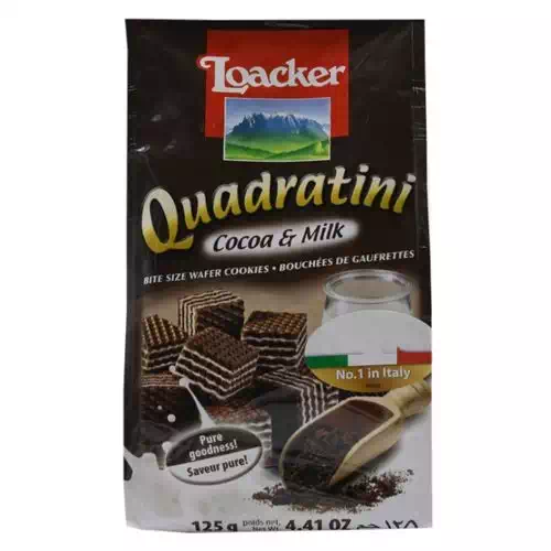 LOACKER QUADRATINI DARK CHOCOLATE 125 gm