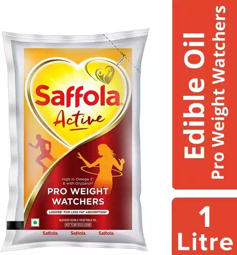 SAFFOLA ACTIVE BLENDED EDIBLE VEGETABLE OIL POUCH 1 l