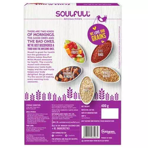 SOULFULL FRUIT&NUT MILLET MUESLI 400 gm