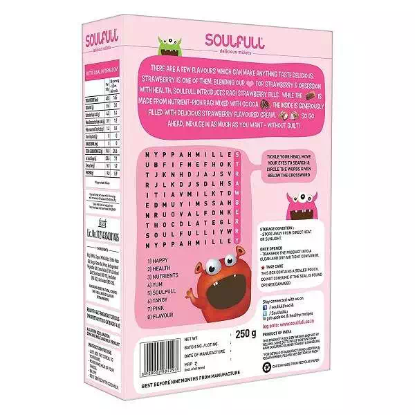 SOULFULL RAGI BITES STRAWBERRY FILLS 250 gm