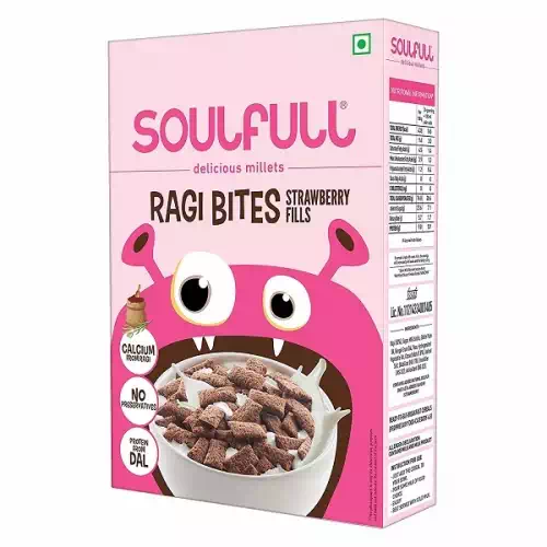 SOULFULL RAGI BITES STRAWBERRY FILLS 250 gm