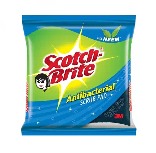 SCOTCH BRITE ANTIBACTERIAL SCRUB PAD 7CM*10CM 1 Nos