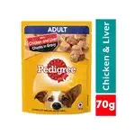 PEDIGREE ADULT CHICKEN&LIVER CHUNKS IN GRAVY  70gm