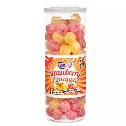 JUST ONE STRAWBERRY PINEAPPLE ASSORTED CANDY 120 gm