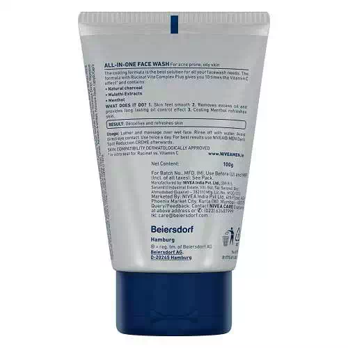 NIVEA MEN ALL IN 1 FACE WASH 10X 100 ml