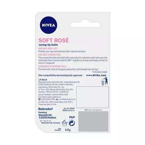 NIVEA SOFT ROSE LIP CARE 4.8 gm