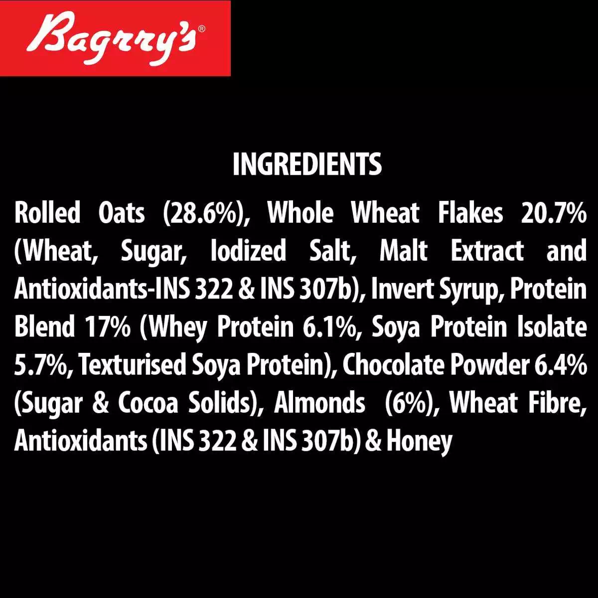 BAGRRYS PROTEIN MUESLI ALMONDS & OATS 500 gm