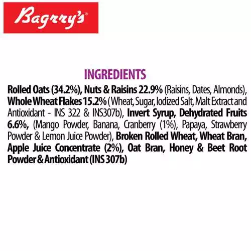 BAGRRYS CRUNCHY MUESLI FRUIT NUT&CRANBERRIES 400 gm
