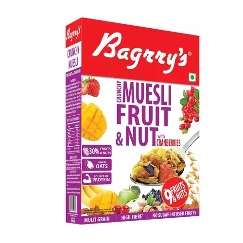 BAGRRYS CRUNCHY MUESLI FRUIT NUT&CRANBERRIES 400gm