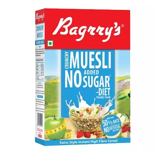 BAGRRYS CRUNCHY MUESLI NO ADDED SUGAR 500gm