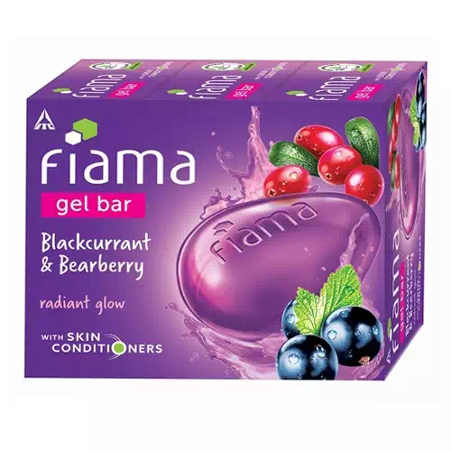 FIAMA GEL BAR BLACKCURRANT & BEARBERRY SOAP 3*125GM SET 125 gm