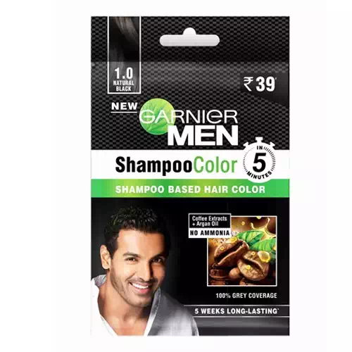 GARNIER MEN SHAMPOO COLOR NATURAL BLACK 1.0 10 ml