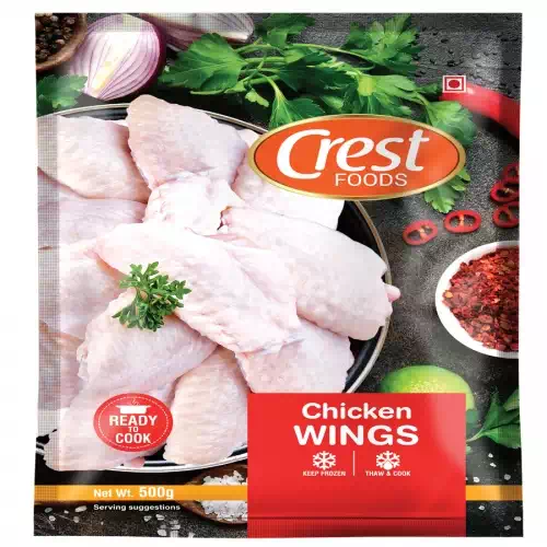 CREST FOODS COATED CHICKEN SPICY WINGS 500G 500 gm