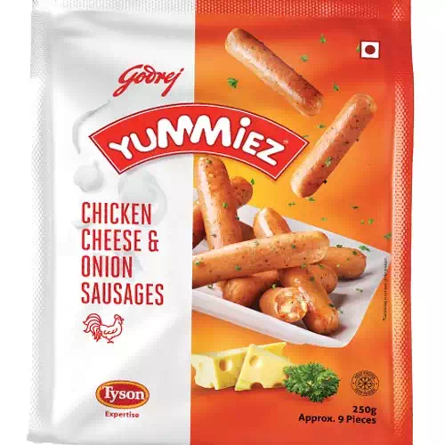 YUMMIEZ CHICKEN CHEESE AND ONION SAUSAGE 250GM 250 gm