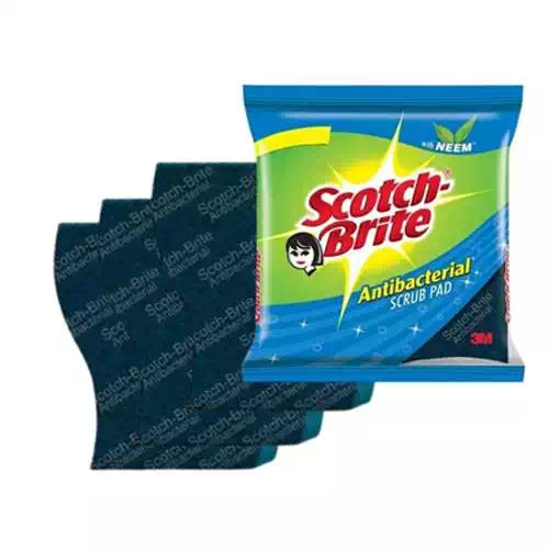 SCOTCH BRITE ANTIBACTERIAL SCRUB PAD 3M 7CM*10CM 3 Nos