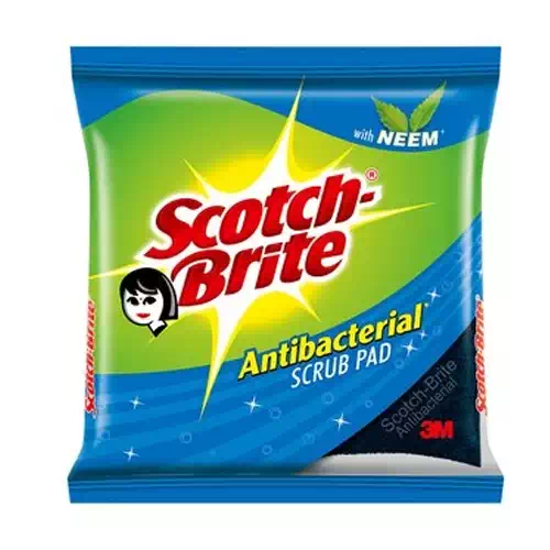 SCOTCH BRITE ANTIBACTERIAL SCRUB PAD 3M 7CM*10CM 3 Nos