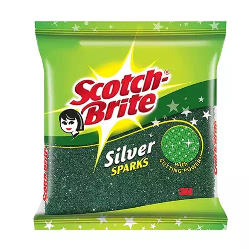 SCOTCH BRITE SILVER SPARKS PAD 3M 9.5CM*14CM 1 Nos