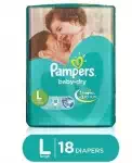 PAMPERS BABY DRY LARGE 18Nos