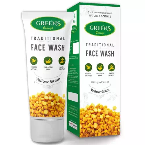 GREENS YELLOW GRAM FACE WASH  100 ml