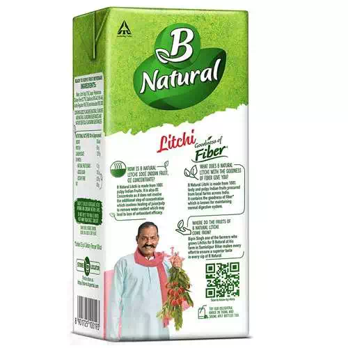 B NATURAL LITCHI LUSCIOUS JUICE 1 l