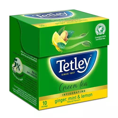 TETLEY GREEN TEA BAG (GINGER MINT AND LEMON) 10 Nos