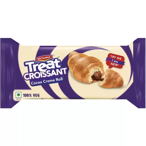 BRITANNIA TREAT CROISSANT COCOA CREAM ROLL 45 gm