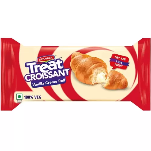 BRITANNIA TREAT CROISSANT VANILLA CREAM ROLL 47 gm