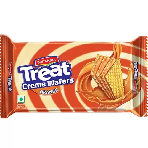 BRITANNIA TREAT CREME WAFERS ORANGE 60G 60 gm