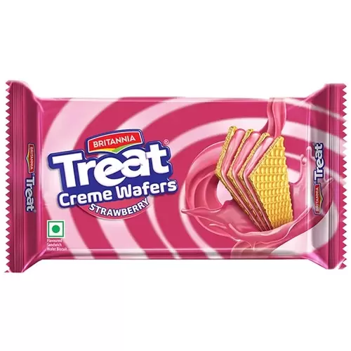 BRITANNIA TREAT CREME WAFERS STRAWBERRY  60 gm