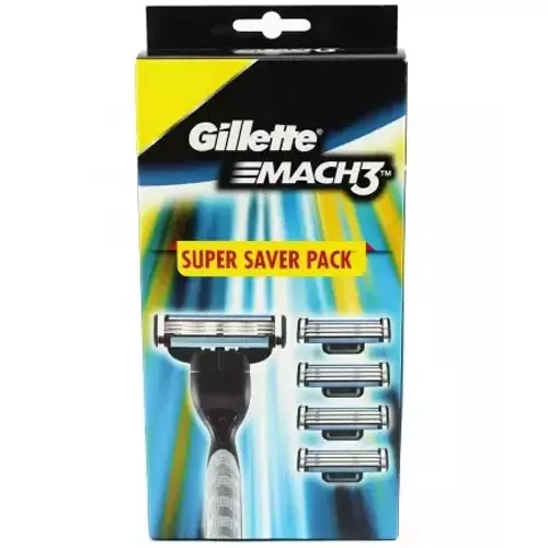 GILLETTE MACH 3 RAZOR+CARTRIDGES SAVER PACK 1 Nos