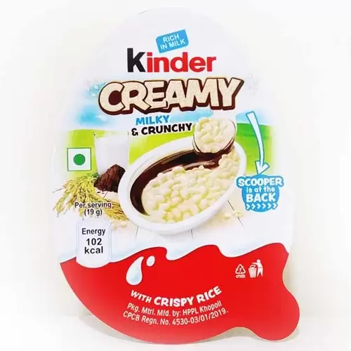 KINDER CREAMY MILKY AND CRUNCHY  19G 19 gm