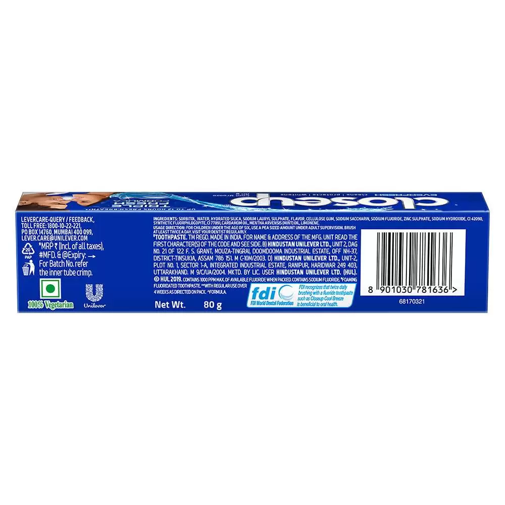 CLOSE UP COOL BREEZE TOOTH PASTE  80 gm