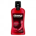 Close up red hot mouthwash