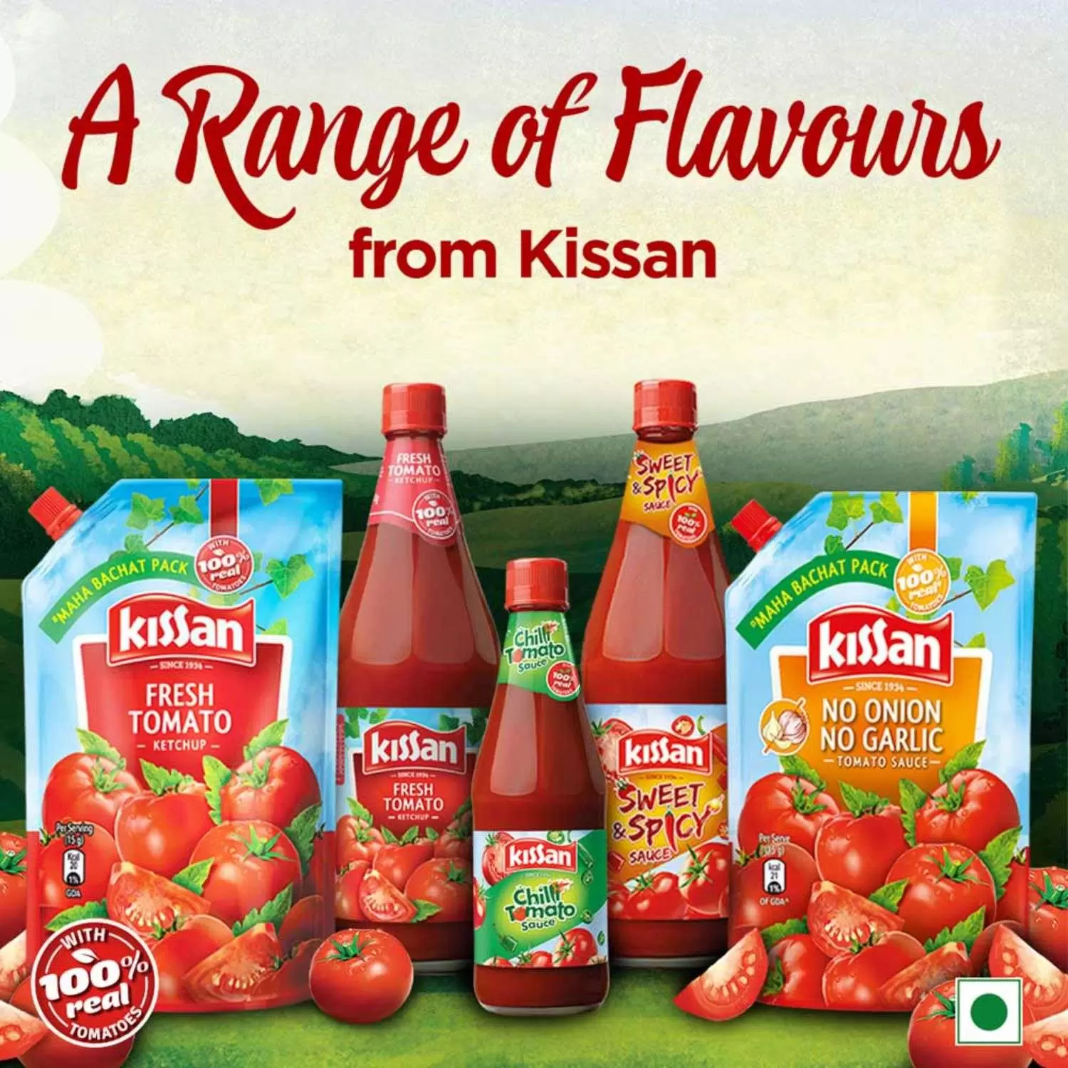 KISSAN FRESH TOMATO KETCHUP POUCH 900 gm