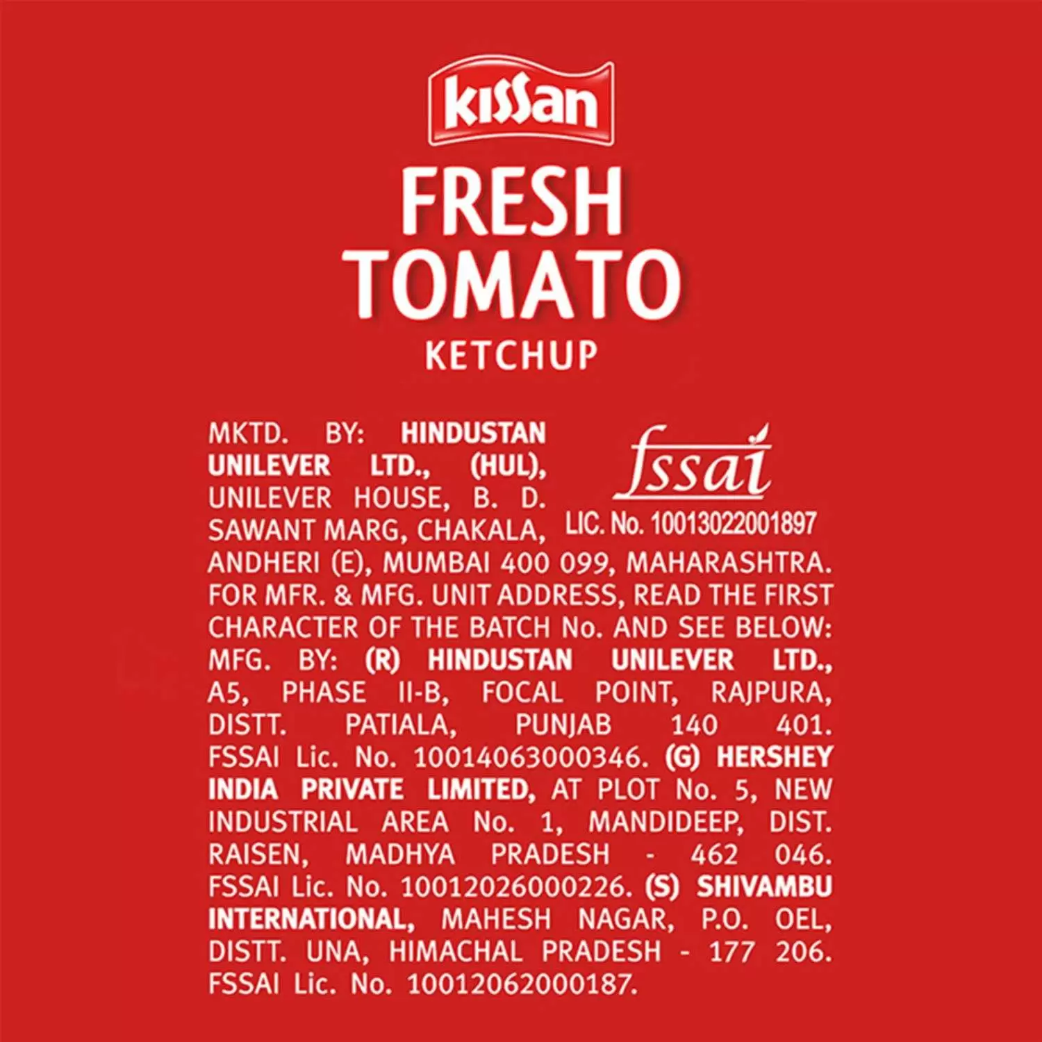 KISSAN FRESH TOMATO KETCHUP POUCH 900 gm